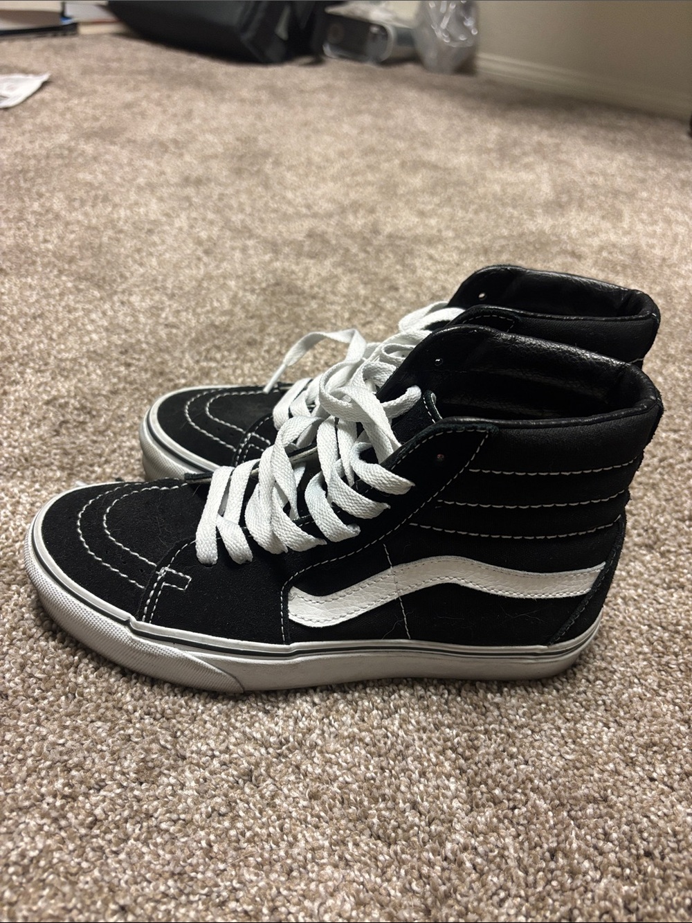 Vans Black and White High-Top Kids Sneakers
